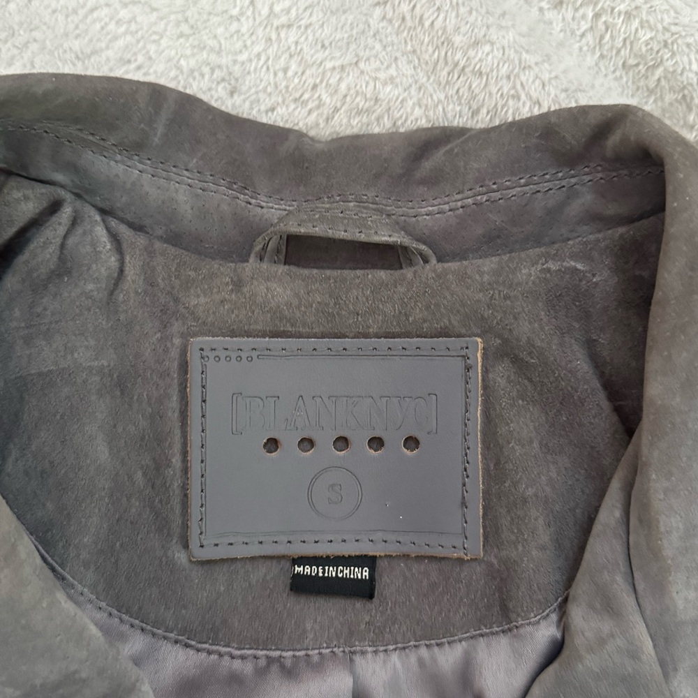 Blank NYC Gray Suede Leather Moto Jacket - Picture 3 of 5